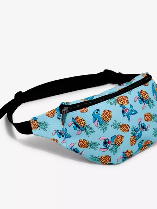 Loungefly Handbags - LOUNGEFLY DISNEY FANNY PACK STITCH & PINEAPPLES Tiki Zipper Adjustable